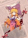  bad_id bad_pixiv_id blonde_hair elbow_gloves eyes gap german gloves highres long_hair red_eyes sanuki_(zigzagflamberge) solo touhou umbrella yakumo_yukari 