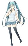  :q aqua_eyes aqua_hair blouse face food hatsune_miku ice_cream k.y_ko long_hair no_shoes shirt simple_background skirt solo standing striped striped_shirt thighhighs tongue tongue_out very_long_hair vocaloid white_background wrist_cuffs zettai_ryouiki 