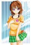  brown_hair casual genderswap genderswap_(mtf) highres red_eyes short_hair shoukan_manganin solo to_love-ru yuusaki_riko 