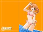  bare_arms bikini clover_(game_cg) highres nishimata_aoi red_hair solo swimsuit wallpaper 