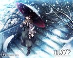  cartagra feathers kouzuki_kazuna scarf snow umbrella walpurgisnacht 