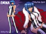  :p blue_hair boots breasts choker collar covered_nipples emina&amp;aki emina_(emina&amp;aki) green_eyes huge_breasts jacket jacket_on_shoulders kagami_hirotaka long_hair multiple_views original sideboob sitting thigh_boots thighhighs tongue tongue_out zettai_ryouiki 