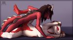  amphibian black_skin bound breasts demon dragon dripping eyes_closed female hair horn leaning long_hair long_tail male male/female nipples open_mouth penetration penis petresko pussy red_skin rope sex seyloid spots spotted_skin vaginal vaginal_penetration webbed_feet wet 