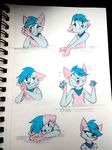  anthro bani_temari_(kiyttani) cat ezpups feline female mammal practice solo traditional_media_(artwork) 