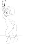  2016 anthro bdsm big_butt bondage bound butt chair crying cute digital_media_(artwork) forced fur hair jamesfoxbr lagomorph long_ears male mammal nude open_mouth rabbit rape simple_background solo standing tears teeth thick_thighs 