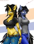  2013 amber_steel anthro black_hair breasts cleavage clothed clothing cutie_mark dika duo equine fan_character female hair horn horse mammal metalfoxxx my_little_pony pony thong unicorn 