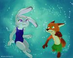  2016 anthro canine charlenesketch disney female fox judy_hopps lagomorph male mammal nick_wilde rabbit zootopia 