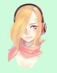  1girl bandanna blue_eyes bust hair_over_one_eye headphones one_piece solo vinsmoke_reiju 