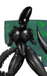  2016 alien alien_(franchise) anthro areola big_breasts breasts female metalfoxxx nipples nude pussy sharp_teeth solo teeth xenomorph 