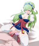  2boys :q androgynous blush breasts choker cleavage crotchless_panties decensored erection green_hair hairband imminent_rape ixion_saga large_breasts maid mariandale minemura multiple_boys naughty_face newhalf panties penis sweat thighhighs tongue tongue_out uncensored yaoi 
