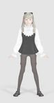  1girl artificial_legs blonde_hair dressed flat_chested luna michito_sorataka shoes uniform 