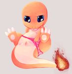  a6p animal_genitalia blue_eyes charmander cloaca clothing looking_at_viewer nintendo panties pok&eacute;mon presenting pussy solo underwear video_games wet 