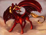  2016 descension digital_media_(artwork) equine fan_character feral glasgow_smile glowing glowing_eyes hair male mammal my_little_pony nochko pegasus red_eyes simple_background smile tattered_wings undead wings 
