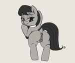 anus bedroom_eyes black_hair butt clitoris earth_pony equine female feral friendship_is_magic hair half-closed_eyes horse looking_at_viewer looking_back mammal my_little_pony octavia_(mlp) pabbley pony purple_eyes pussy seductive smile solo 