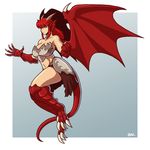 armor blazbaros breasts dragon_girl red_hair 