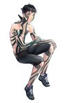  black_hair full_body hitoshura magatsumagic male_focus shin_megami_tensei shin_megami_tensei_iii:_nocturne shirtless solo tattoo yellow_eyes 