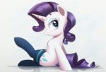  chest_tuft clothing cutie_mark equine eyelashes feral friendship_is_magic fur hair hooves horn horse legwear looking_back mammal my_little_pony ncmares pony purple_hair rarity_(mlp) socks tuft unicorn white_fur 