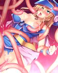  1girl ahegao bare_legs blonde_hair bondage breast_grab breasts creature cum cum_in_pussy dark_magician_girl duel_monster female forced green_eyes hat hetero large_breasts magical_girl moaning nipples penetration pussy pussy_juice rape sex shiny_skin skirt tears tentacle tongue tongue_out vaginal yu-gi-oh! yuu-gi-ou_duel_monsters 