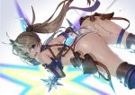  ass blue_eyes bradamante braids brown_hair fate/grand_order fate_(series) garter long_hair pyz thighhighs twintails waifu2x water 