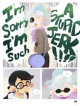  3d_rod! aori_(splatoon) comic cousins crying crying_with_eyes_open domino_mask english hair_down highres hotaru_(splatoon) mask mole mole_under_eye multiple_girls pale_skin pointy_ears splatoon_(series) splatoon_1 sweatdrop tears yellow_eyes 