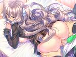  1girl amakano_~second_season~ anus ass ass_grab bed_sheet blue_eyes blush breasts censored doggystyle game_cg hair_ribbon heavy_breathing hetero highres kutsuno_kanade large_breasts light_brown_hair long_hair mosaic_censoring necktie nipples one_side_up open_clothes open_mouth penis piromizu plaid plaid_skirt pussy pussy_juice ribbon saliva school_uniform sex skirt solo_focus tears vaginal wavy_hair 