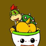  anus big_butt blush bowser_jr. butt growing hair koopa koopa_clown_car looking_at_viewer male mario_bros nintendo red_hair reptile scalie seamaster shell smile turtle vehicle video_games 