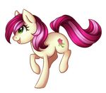  cutie_mark equine eyelashes female feral fur green_eyes hair hooves horse mammal my_little_pony open_mouth pink_hair pony red_hair silentwulv simple_background solo tan_fur tongue 