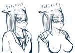  anthro breasts clothing dragon eyewear female glasses haydn_malyon horn uniform veronica_downing yaff_(copyright) 