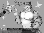  anthro bitnarukami dialogue disney feline half_naked interview invalid_tag male mammal muscular stripper_tiger_(zootopia) tiger zootopia 