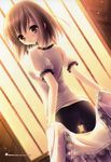  absurdres ass black_shorts brown_eyes brown_hair cameltoe from_behind gym_uniform highres kashii_airi looking_at_viewer rou-kyuu-bu! short_hair shorts solo tinker_bell 