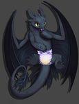  black_scales claws diaper dragon green_eyes how_to_train_your_dragon lying male paws scales solo the_secret_cave tongue toothless urine wet_diaper wings 