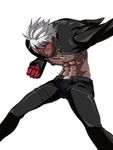  1boy biker_clothes dark_skin gloves jewelry k&#039; leather short_hair snk solo sunglasses the_king_of_fighters white_hair xugashi 