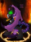  alphaicefur angry anthro black_fur claws dangerous darkness demon demonic digital_media_(artwork) evilness fire fur horn invalid_tag male monster pentagram red_eyes shaded shining solo spiked_tail summoning transformation vengance wings 