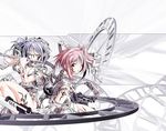  clock flute glasses metsuki_ganka paper pink_hair purple_hair tattoo vidal 