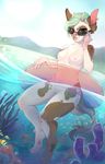  andreia-chan anthro areola breasts canine ear_piercing eyewear female hi_res horn looking_at_viewer mammal nipples nude outside piercing pussy small_breasts smile solo sunglasses tongue tongue_out 