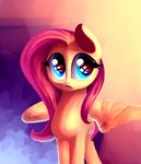  blue_eyes cutie_mark equine eyelashes female feral fluttershy_(mlp) friendship_is_magic gianghanez2880 hair mammal my_little_pony pegasus pink_hair simple_background solo standing wings 