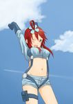  blue_eyes blush breasts fumitsuki_(tick_tack_works) fuuro_(pokemon) gloves gym_leader hair_ornament large_breasts long_hair midriff navel open_mouth pokemon pokemon_(game) pokemon_bw red_hair smile solo 