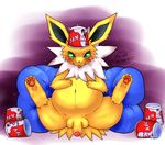  44shio balls blush eeveelution feral fur humanoid_penis jolteon male nintendo overweight penis pok&eacute;mon video_games 