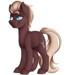  blue_eyes brown_fur brown_hair cutie_mark earth_pony equine fan_character feral fur hair hooves horse male mammal my_little_pony pony silentwulv simple_background smile solo standing tan_hair 