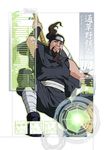  akebino_jinin axe bandages beard brown_eyes brown_hair facial_hair forehead_protector highres k_(mns-law6) male_focus naruto naruto_(series) naruto_shippuuden ponytail short_ponytail simple_background solo weapon white_background 