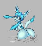  ambiguous_gender anthro anus bent_over big_butt blue_eyes blue_hair butt eeveelution faceless_male girly glaceon hair human looking_back male mammal mrscrambled nintendo pok&eacute;mon puffy_anus video_games 