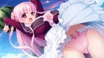  cameltoe dress front_wing game_cg nanaca_mai panties pink_eyes pink_hair sky tagme_(character) underwear 