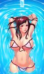  afloat arm_behind_head armpits arms_up artist_name bangs bikini blush breasts brown_hair character_name cowboy_shot d.va_(overwatch) dspell eyelashes facial_mark highres large_breasts lips long_hair looking_at_viewer micro_bikini navel overwatch parted_lips partially_submerged red_eyes red_hair side-tie_bikini solo string_bikini swept_bangs swimsuit underboob untied untied_bikini wet whisker_markings white_bikini 