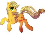  absurd_res applejack_(mlp) blonde_hair cutie_mark earth_pony emberslament equine eyelashes female feral friendship_is_magic green_eyes hair hi_res hooves horse invalid_background mammal my_little_pony nude pony simple_background smile solo zodiaczero 