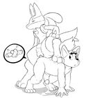  all_fours anal_knotting animal_genitalia anthro canine circumcised cum cumshot digitigrade duo erection eroborus eyes_closed fox greyscale hands-free humanoid_penis kitsune_(ero) knotting line_art looking_back lucario male male/male mammal monochrome nintendo nude orgasm penis penis_base pictographics pok&eacute;mon scrunchy_face sex sheath step_pose vein veiny_penis video_games 