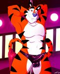  bulge clothing feline frosted_flakes mammal muscular speedo stripper swimsuit tiger tony_the_tiger 