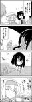  4koma alice_margatroid carrying_over_shoulder closed_eyes comic commentary cup drunk greyscale hairband hat hat_ribbon headwear_removed highres maribel_hearn mob_cap monochrome mug multiple_girls naked_sheet necktie patchouli_knowledge ribbon shaded_face sin_sack sleeping smile tani_takeshi touhou translated usami_renko yukkuri_shiteitte_ne 