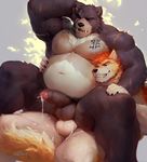  2016 anal anal_penetration anthro armpits balls balls_deep balls_touching barazoku bear belly biceps blue_eyes blush brown_fur canine chair_position chest_tuft cum cum_on_balls cum_on_leg digital_media_(artwork) duo eyes_closed from_behind_position fur grey_background humanoid_penis interspecies male male/male mammal manly multicolored_fur musclegut navel nipples nude null-ghost on_lap open_mouth partially_retracted_foreskin pecs penetration penis sex sharp_teeth simple_background sitting sitting_on_lap slightly_chubby tattoo teeth tuft two_tone_fur uncut white_fur wolf 