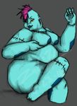  1_eye belly blankwolf_art breasts butt digital_media_(artwork) digits fat_furs fat_rolls feet female fingers fohawk hair human lips mammal mature mohawk monster neon nipples nude overweight slightly_chubby ssbbw stitches toes undead unknown_species zombie 