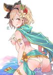  :q after_sex areolae ass bad_id bad_pixiv_id bent_over blonde_hair blush breasts cape cosplay cum cum_in_pussy djeeta_(granblue_fantasy) drooling flower granblue_fantasy hair_flower hair_ornament licking_lips looking_at_viewer looking_back medium_breasts nipples pubic_hair pussy saliva sara_(granblue_fantasy) sara_(granblue_fantasy)_(cosplay) short_hair simple_background sketch smile solo standing swimsuit swimsuit_aside tajima_ryuushi thigh_strap tongue tongue_out uncensored yellow_eyes 